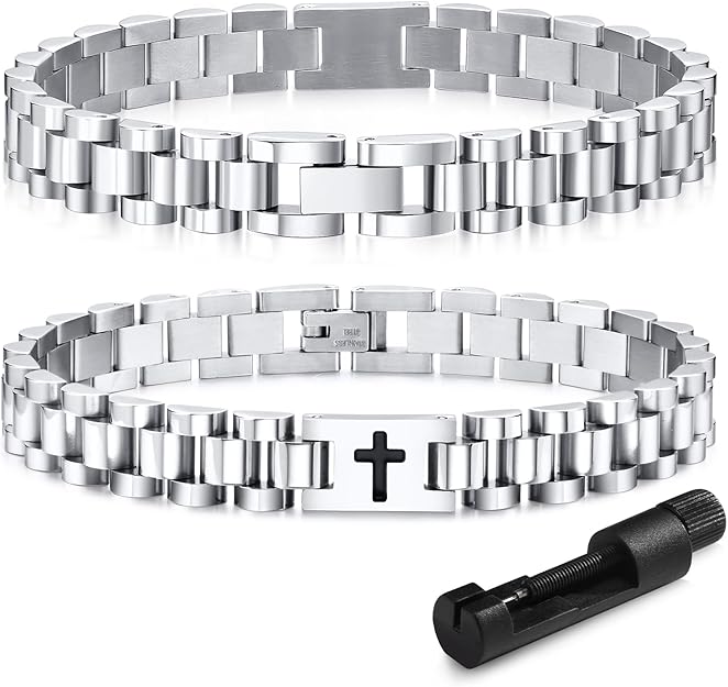 Personalized Christian Link Bracelet – Engraved Bible Verse