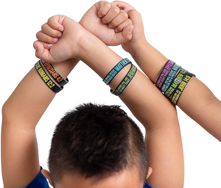 Bible Verse Rubber Bracelets – 100 Pack
