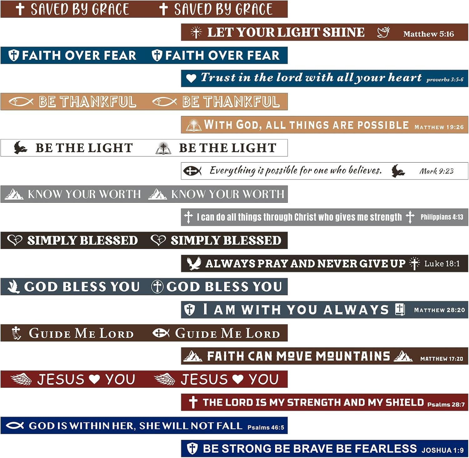 Bible Verse Bracelets – 20-Pack Silicone Christian Wristbands